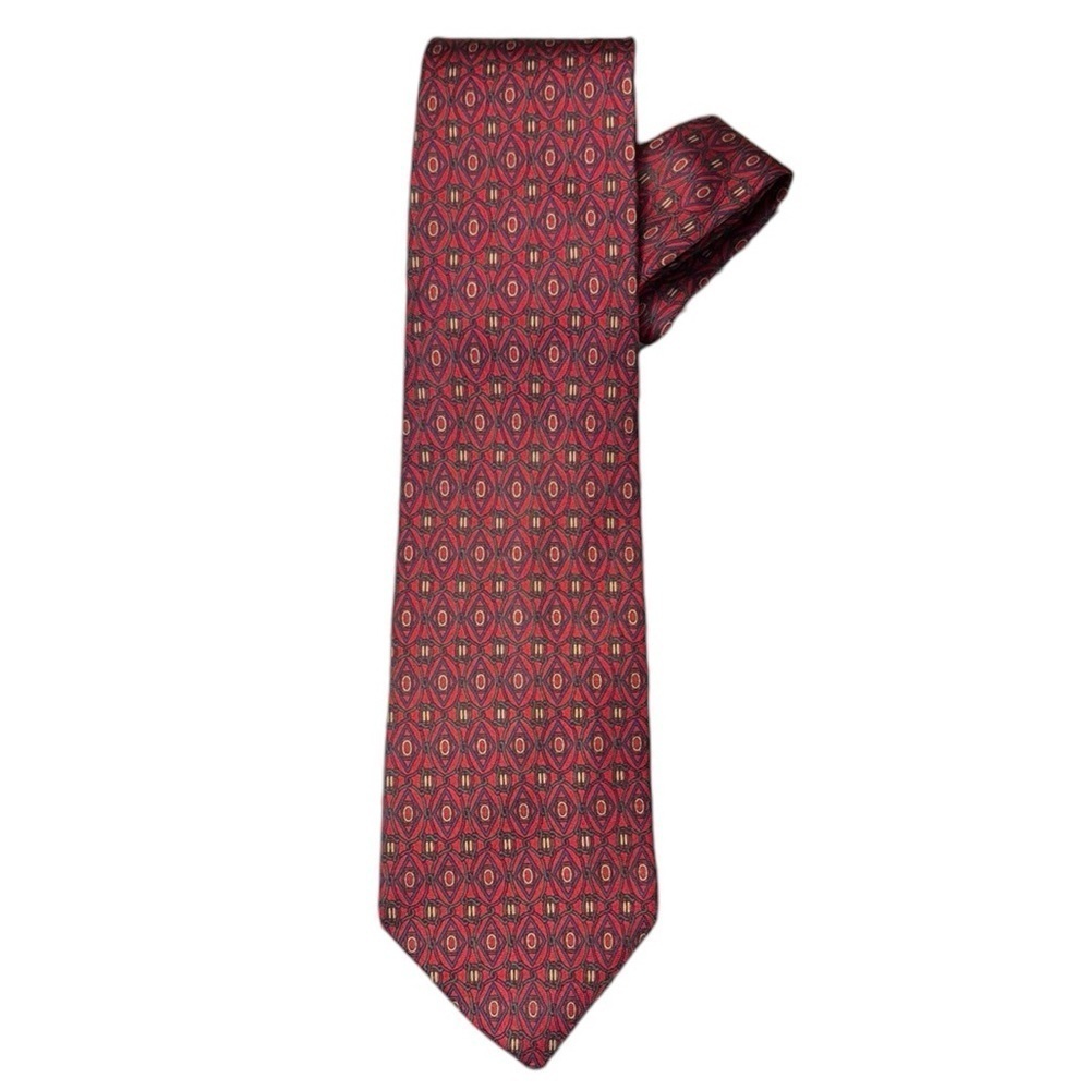 Christian Dior made in USA red and blue patterned Men's Tie